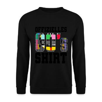 80er Jahre Offizielles 80s - Unisex Pullover - Schwarz - Vorne - Alina (178cm) & Michal (187cm)