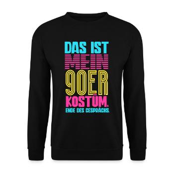 Das Ist Mein 90er Kostüm 90er Jahre - Unisex Pullover - Schwarz - Vorne - Alina (178cm) & Michal (187cm)
