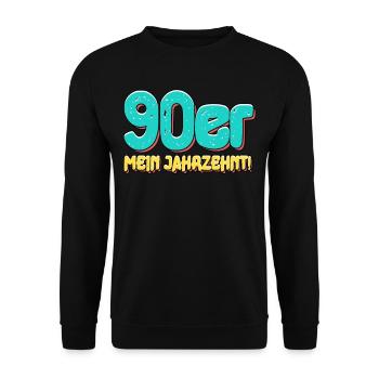 90er Jahre - Unisex Pullover - Schwarz - Vorne - Alina (178cm) & Michal (187cm)