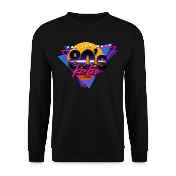 80er Jahre Das Ist Mein 80er Kostüm - Unisex Pullover - Schwarz - Vorne - Alina (178cm) & Michal (187cm)