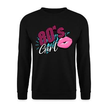 80s 80s Girl - Unisex Sweatshirt - black - Front - Alina (178cm) & Michal (187cm)