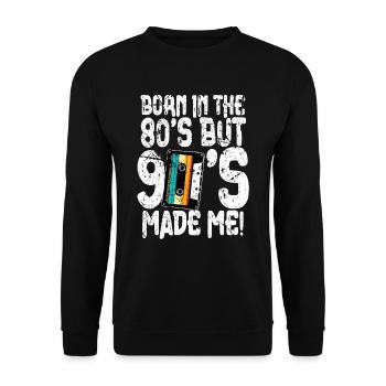 80s Born In The 80s - Unisex Sweatshirt - black - Front - Alina (178cm) & Michal (187cm)