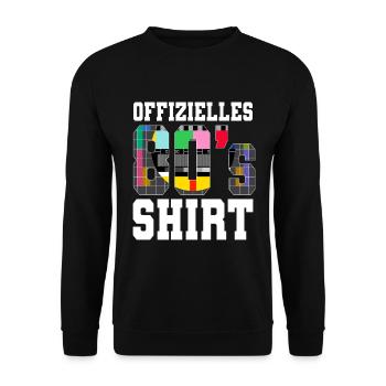 80er Jahre Offizielles 80s - Unisex Pullover - Schwarz - Vorne - Alina (178cm) & Michal (187cm)