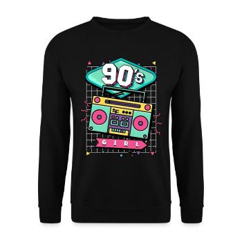 90s 90s Girl - Unisex Sweatshirt - black - Front - Alina (178cm) & Michal (187cm)