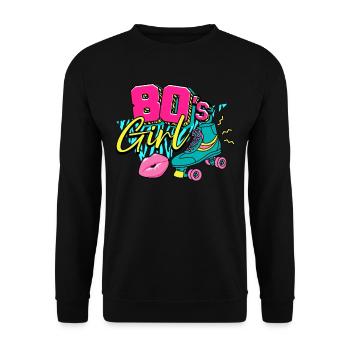 80s 80s Girl - Unisex Sweatshirt - black - Front - Alina (178cm) & Michal (187cm)