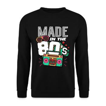 80er Jahre Made In The 80s - Unisex Pullover - Schwarz - Vorne - Alina (178cm) & Michal (187cm)
