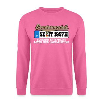 1957 Kennzeichen Geburtstag - Unisex Pullover - Pink - Vorne