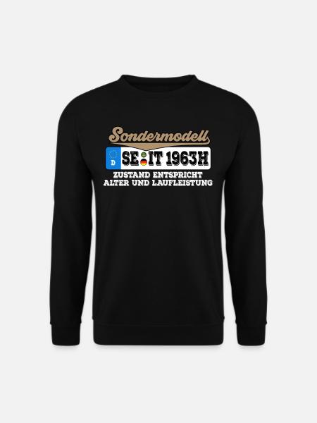 1963 Kennzeichen Geburtstag - Unisex Pullover - Schwarz