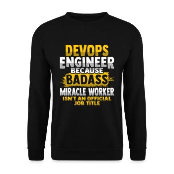 Développeur Devops Sys-Admin - Sweat-shirt Unisexe - noir - Devant - Alina (178cm) & Michal (187cm)