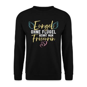 Friseurin - Unisex Pullover - Schwarz - Vorne - Alina (178cm) & Michal (187cm)