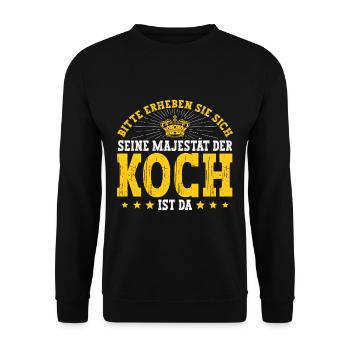 Koch - Unisex Pullover - Schwarz - Vorne - Alina (178cm) & Michal (187cm)