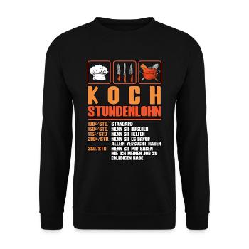 Koch - Unisex Pullover - Schwarz - Vorne - Alina (178cm) & Michal (187cm)