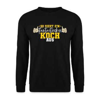 Koch - Unisex Pullover - Schwarz - Vorne - Alina (178cm) & Michal (187cm)