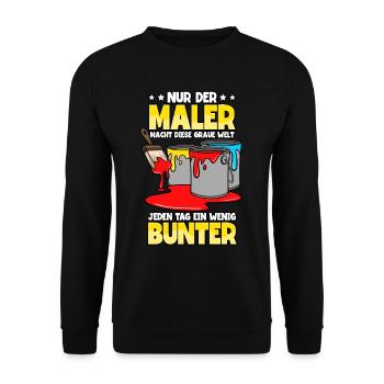 Maler - Unisex Pullover - Schwarz - Vorne - Alina (178cm) & Michal (187cm)