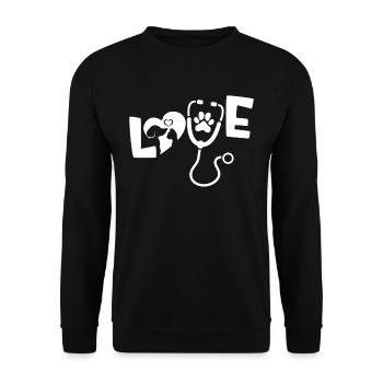 Love Tierarzt - Unisex Pullover - Schwarz - Vorne - Alina (178cm) & Michal (187cm)