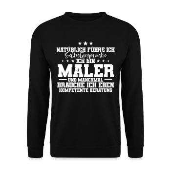 Ich Bin Maler - Unisex Pullover - Schwarz - Vorne - Alina (178cm) & Michal (187cm)
