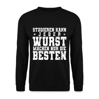 Fleischer Metzger - Unisex Pullover - Schwarz - Vorne - Alina (178cm) & Michal (187cm)