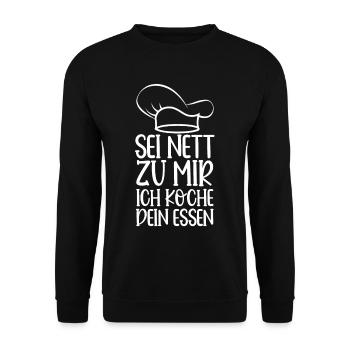 Koch - Unisex Pullover - Schwarz - Vorne - Alina (178cm) & Michal (187cm)