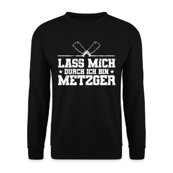 Fleischer Metzger - Unisex Pullover - Schwarz - Vorne - Alina (178cm) & Michal (187cm)