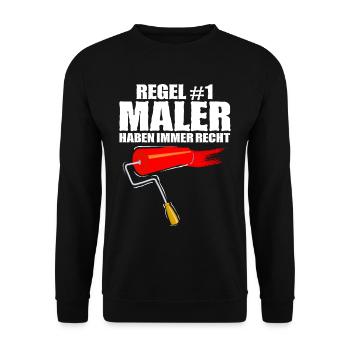 Maler - Unisex Pullover - Schwarz - Vorne - Alina (178cm) & Michal (187cm)