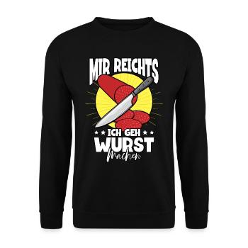 Fleischer Metzger - Unisex Pullover - Schwarz - Vorne - Alina (178cm) & Michal (187cm)