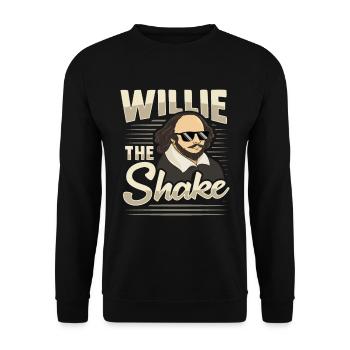 Willi the Shake Shakespeare Literature - Unisex Sweatshirt - black - Front - Alina (178cm) & Michal (187cm)