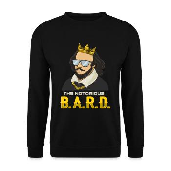 William Shakespeare with crown - Unisex Sweatshirt - black - Front - Alina (178cm) & Michal (187cm)