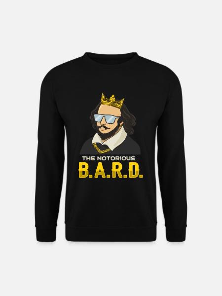 William Shakespeare mit Krone - Unisex Pullover - Schwarz