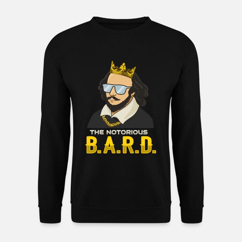 William Shakespeare avec couronne - Sweat-shirt Unisexe - noir