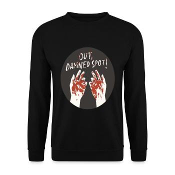 Macbeth Quote "From Damned Spot" Design - Unisex Sweatshirt - black - Front - Alina (178cm) & Michal (187cm)