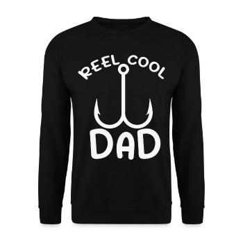 Reel Cool Papa Partenaire de pêche Papa Plan de retraite - Sweat-shirt Unisexe - noir - Devant - Alina (178cm) & Michal (187cm)