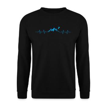 Skiing Ski Heartbeat - Unisex Sweatshirt - black - Front - Alina (178cm) & Michal (187cm)