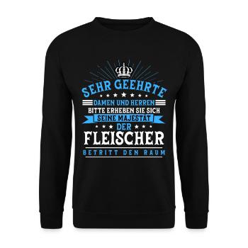 Metzger Fleischer - Unisex Pullover - Schwarz - Vorne - Alina (178cm) & Michal (187cm)
