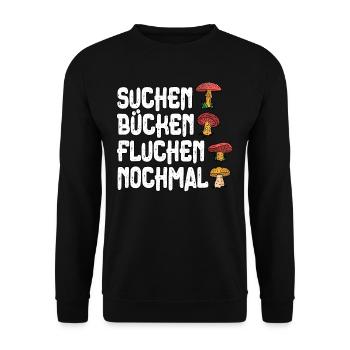 Pilzsammler Pilz Sucher - Unisex Pullover - Schwarz - Vorne - Alina (178cm) & Michal (187cm)