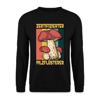 Pilzsammler Pilz Sucher - Unisex Pullover - Schwarz - Vorne - Alina (178cm) & Michal (187cm)