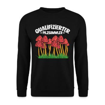 Pilzsammler Pilz Sucher - Unisex Pullover - Schwarz - Vorne - Alina (178cm) & Michal (187cm)