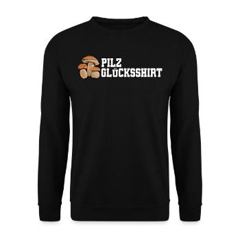 Pilz Glücksbringer Pilzsammler Pilz Sucher - Unisex Pullover - Schwarz - Vorne - Alina (178cm) & Michal (187cm)