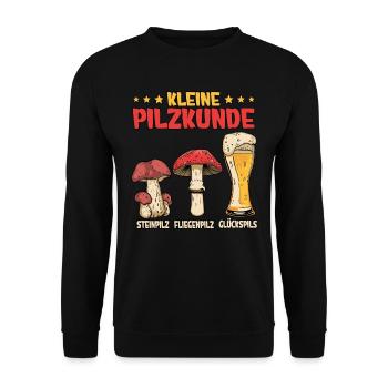 Pilzsammler Pilz Sucher - Unisex Pullover - Schwarz - Vorne - Alina (178cm) & Michal (187cm)
