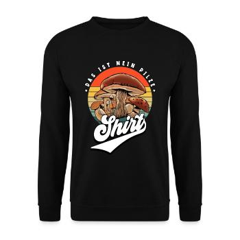 Pilz Glücksbringer Pilzsammler Pilz Sucher - Unisex Pullover - Schwarz - Vorne - Alina (178cm) & Michal (187cm)