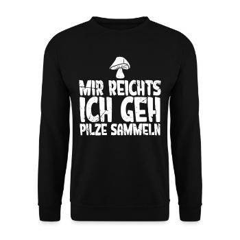 Pilzsammler Pilz Sucher - Unisex Pullover - Schwarz - Vorne - Alina (178cm) & Michal (187cm)