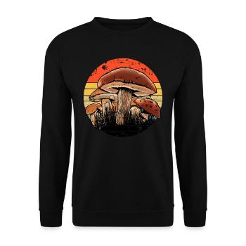 Mushroom Vintage Mushroom Picker Mushroom Finder - Unisex Sweatshirt - black - Front - Alina (178cm) & Michal (187cm)