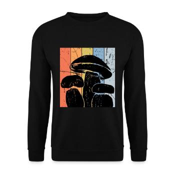 Mushroom Vintage Mushroom Picker Mushroom Finder - Unisex Sweatshirt - black - Front - Alina (178cm) & Michal (187cm)