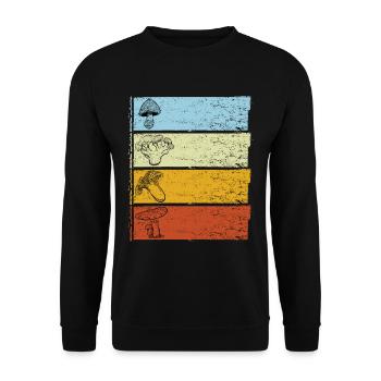 Mushroom Vintage Mushroom Picker Mushroom Finder - Unisex Sweatshirt - black - Front - Alina (178cm) & Michal (187cm)