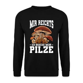 Pilzsammler Pilz Sucher - Unisex Pullover - Schwarz - Vorne - Alina (178cm) & Michal (187cm)