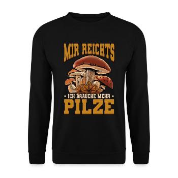 Pilzsammler Pilz Sucher - Unisex Pullover - Schwarz - Vorne - Alina (178cm) & Michal (187cm)