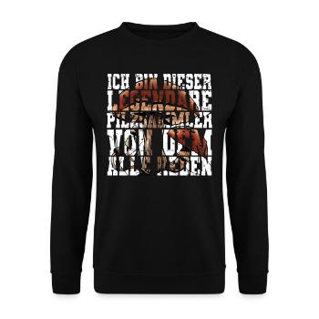 Pilzsammler Pilz Sucher - Unisex Pullover - Schwarz - Vorne - Alina (178cm) & Michal (187cm)