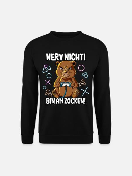Zocken Gaming Nerv Nicht Bin Am Zocken - Unisex Pullover - Schwarz