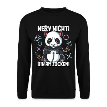 Zocken Gaming Nerv Nicht Bin Am Zocken - Unisex Pullover - Schwarz - Vorne - Alina (178cm) & Michal (187cm)
