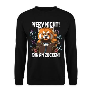 Zocken Gaming Nerv Nicht Bin Am Zocken - Unisex Pullover - Schwarz - Vorne - Alina (178cm) & Michal (187cm)