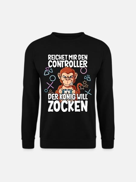 Videospiel Gaming Affe Zocken - Unisex Pullover - Schwarz